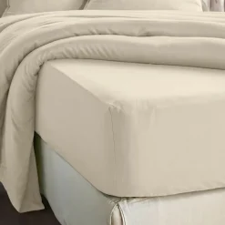 Lenzuolo con angoli in lyocell Tencel™ (160 x 200 cm) Olivia Beige pampa