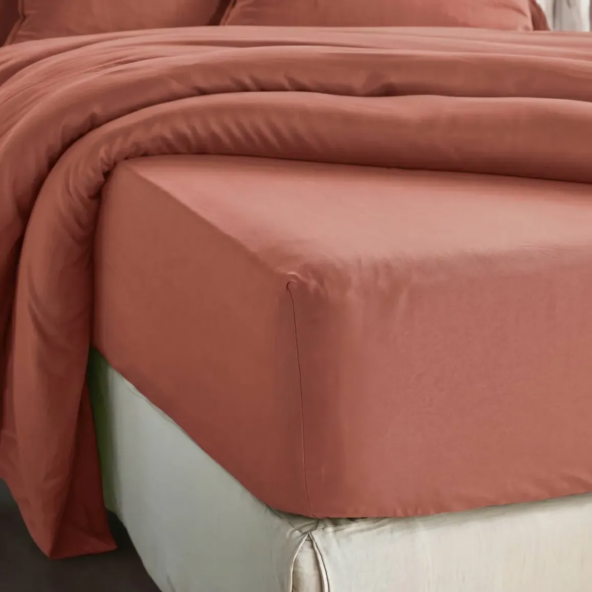 Lenzuolo con angoli in lyocell Tencel™ (140 x 190 cm) Olivia Terracotta