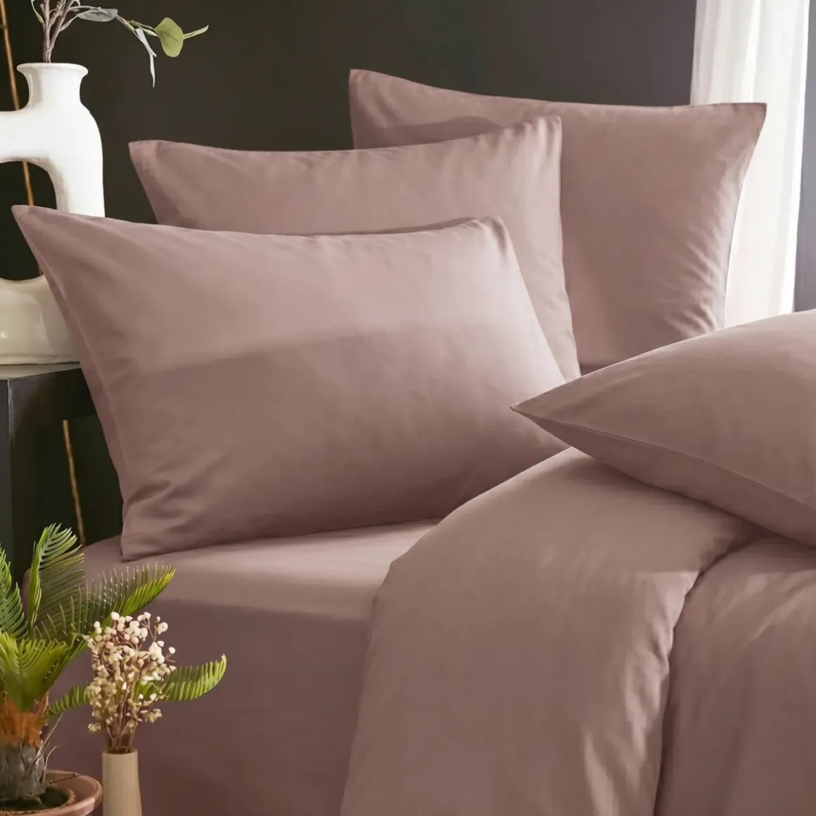 Lenzuolo con angoli in lyocell Tencel™ (160 x 200 cm) Olivia Rosa blush