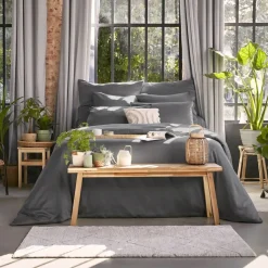Lenzuolo con angoli in lyocell Tencel™ (140 x 190 cm) Olivia Grigio granito