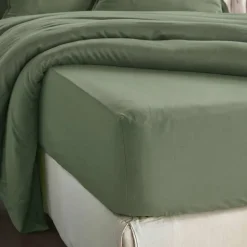 Lenzuolo con angoli in lyocell Tencel™ (90 x 200 cm) Olivia Rosmarino Verde