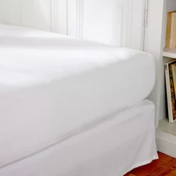 Lenzuolo con angoli percalle di cotone (180 cm) Cali Bianco