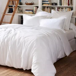 Lenzuolo con angoli percalle di cotone (90 cm) Cali Bianco