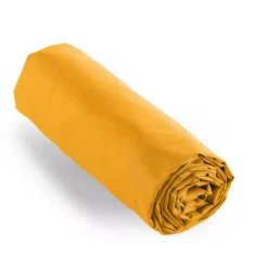 Lenzuolo con angoli percalle di cotone (140 cm) Cali Giallo senape