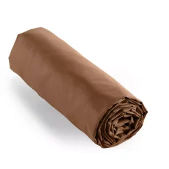 Lenzuolo con angoli percalle di cotone (160 x 200 cm) Cali Marrone cioccolato