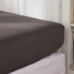Lenzuolo con angoli percalle di cotone (180 cm) Cali Grigio antracite