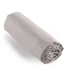 Lenzuolo con angoli percalle di cotone (140 cm) Cali Grigio chiaro