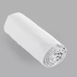Lenzuolo con angoli percalle di cotone (160 cm) Cali Bianco