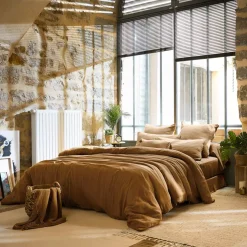 Lenzuolo sopra garza di cotone (270 x 300 cm) Gaïa Camel