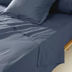 Lenzuolo sopra percalle di cotone (240 x 300 cm) Cali Blu marino