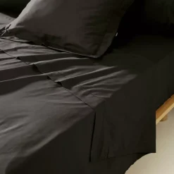 Lenzuolo sopra percalle di cotone (270 x 300 cm) Cali Nero