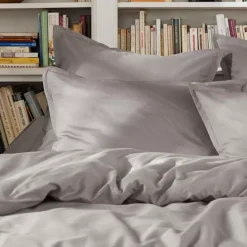 Lenzuolo sopra percalle di cotone (180 x 290 cm) Cali Grigio chiaro