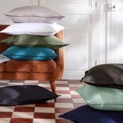 Lenzuolo sopra percalle di cotone (180 x 290 cm) Cali Grigio antracite