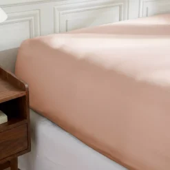 Lenzuolo sotto con angoli in percalle di cotone (140 x 190 cm) Diane Rose Blush