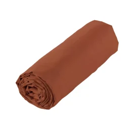 Lenzuolo sotto con angoli in percalle di cotone (90 x 190 cm) Diane Terracotta