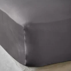 Lenzuolo sotto in raso di bambù (90 x 200 cm) Sienna Grigio granito