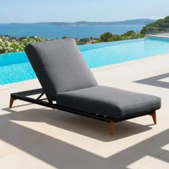 MOBELLIA Lettino Da Spiaggia-Lettino prendisole alluminio Monte Carlo Grigio