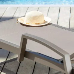 MOBELLIA Lettino Da Spiaggia-Lettino prendisole in alluminio Pirae
