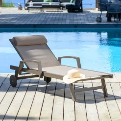 MOBELLIA Lettino Da Spiaggia-Lettino prendisole in alluminio Pirae