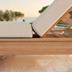 MOBELLIA Lettino Da Spiaggia-Lettino prendisole in legno d'acacia Bornéo