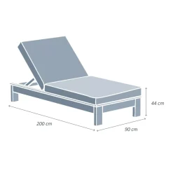 MOBELLIA Lettino Da Spiaggia-Lettino prendisole in legno d'acacia Bornéo