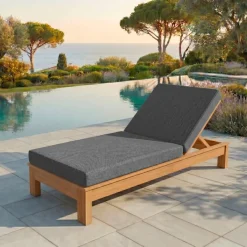 MOBELLIA Lettino Da Spiaggia-Lettino prendisole legno di acacia Bornéo Grigio