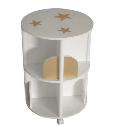 EMINZA Mobili Bambini-Libreria con rotelle bambino legno (H59 cm) Stars Bianca