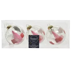 KAEMINGK Palline Di Natale-Lotto di 3 palline di Natale di vetro (D80 mm) Cadeau