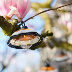 KAEMINGK Luci Per Esterno-Luminaria solare da giardino con 6 LED (2,5 m) Cappello in resina intrecciata Bianco caldo