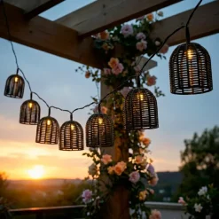 KAEMINGK Luci Per Esterno-Luminaria solare in resina intrecciata Garden chic 10 LED (2,70 m)