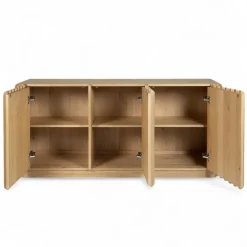 Credenze E Cassettiere-Madia 3 ante in legno massello di rovere (158 x 75 cm) Altos