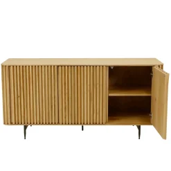 Credenze E Cassettiere-Madia 3 ante in rovere massiccio e metallo (159 x 76 cm) Rytm