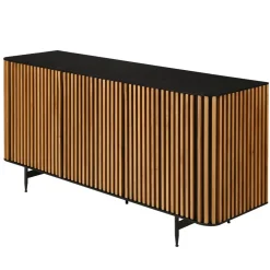 Credenze E Cassettiere-Madia 3 ante in rovere massiccio e metallo (159 x 76 cm) Rytm
