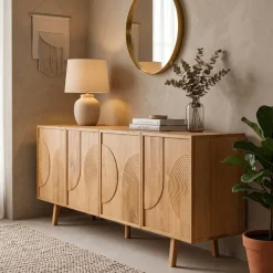 Credenze E Cassettiere-Madia 4 ante in rovere (200 x 80 cm) Olys