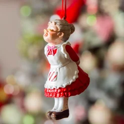 KAEMINGK Addobbi Natalizi-Mamma Natale da appendere (H10 cm) Natale e bianco
