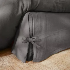 Mantovana garza di cotone (140 x 190 cm) Gaïa Grigio granito