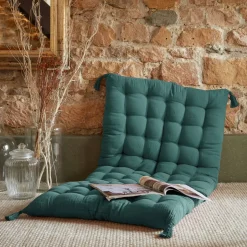 Materassino da pavimento garza di cotone (60 x 120 cm) Gaia Blu ottanio