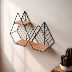 EMINZA Mensole-Mensola da parete in legno e metallo (48 x Alt 36 cm) Urban Loft