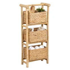 TENDANCE Contenitori Bagno|Mobili Bagno-Mobile 3 cesti bambù e giacinto d'acqua (Alt 91 cm) Bali