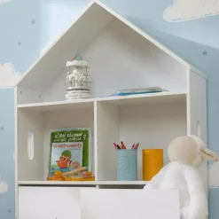 EMINZA Mobili Bambini-Mobile contenitore bambino legno 3 livelli (H97 cm) Stars