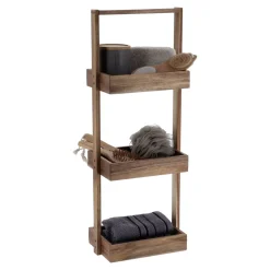 TENDANCE Contenitori Bagno|Mobili Bagno-Mobile da bagno 3 ripiani legno d'acacia (Alt 70 cm) Lina