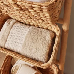 TENDANCE Contenitori Bagno|Mobili Bagno-Mobile inclinato 3 cesti bambù e giacinto d'acqua (Alt 92 cm) Hanoï