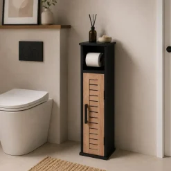 TENDANCE Contenitori Bagno|Mobili Bagno-Mobile porta rotolo carta igienica con riserva (H75 cm) Bergen