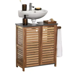 TENDANCE Contenitori Bagno|Mobili Bagno-Mobile sotto lavabo con porta asciugamani Elément Acacia