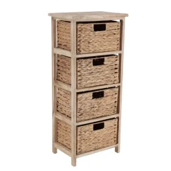 TENDANCE Contenitori Bagno|Mobili Bagno-Mobiletto bagno 4 cesti giunco (86 x 37 cm) Olia