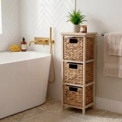 TENDANCE Contenitori Bagno-Mobiletto bagno 3 cesti giunco (77 x 25 cm) Olia