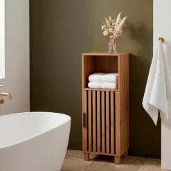 TENDANCE Contenitori Bagno|Mobili Bagno-Mobiletto basso bagno in legno (86 x 35 cm) Karma