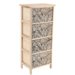 TENDANCE Contenitori Bagno|Mobili Bagno-Mobiletto 4 cassetti in legno di paulownia (86 x 37 cm) Esteban