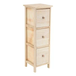 TENDANCE Contenitori Bagno|Mobili Bagno-Mobiletto 3 cassetti in legno di paulownia (77 x 25 cm) Esteban