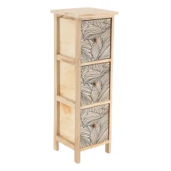 TENDANCE Contenitori Bagno|Mobili Bagno-Mobiletto portaoggetti 3 cassetti in legno di paulownia (77 x 25 cm) Esteban